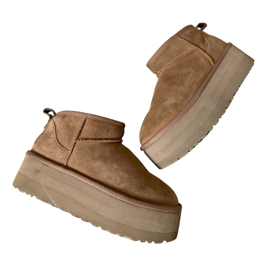 UGG Boots Mini Ultra Platform Suede Tan size 6